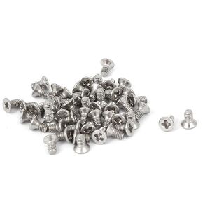 uxcell M2x4mm 304 Stainless Steel Phillips Flat Countersunk Head Screws 50pcs