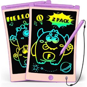 TEKFUN 2 Pack LCD Writing Tablet with Stylus, 8.5in Erasable Doodle Board Mess Free Drawing Pad for Kids, Car Trip Educational Toys Birthday for 3 4 5 6 7 Girls Boys (2*Blue)