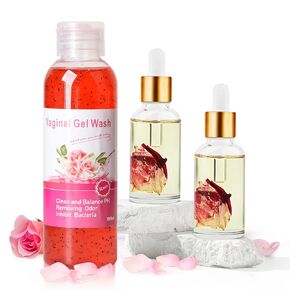 Feminine Wash & Yoni Oil & Yoni Soap Set for Women, Yoni Wash for Vaginal Ph Balance Remove Odor Moisturizing, 1.17 Fl.Oz Feminine Oil & 5.07 Fl.Oz Vaginal Wash 3.53oz Yoni Soap Bar, Pineapple Scent