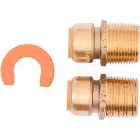 SharkBite 3/4 Inch Push-to-Connect x 1 Inch MNPT High Flow Water Filter Installation Kit, 24660LF