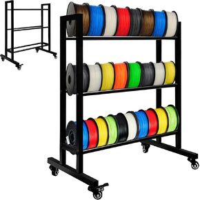 3D Printer Filament Storage, Heavy Duty 3D Printer Spool Holder, Stable Metal 3 Tier Shelves Organizer for Filament Spools and Other Rolls