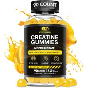 EFFECTIVE NUTRA Creatine Gummies - Creatine Monohydrate Gummies - Strength, Muscle, Energy - Creatine Gummies for Men and Women 1g per Gummy (90ct)