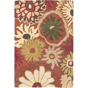 SAFAVIEH Jardin Collection Accent Rug - 2' x 3', Orange & Multi, Handmade Floral Wool, Ideal for High Traffic Areas in Entryway, Living Room, Bedroom (JAR812A)