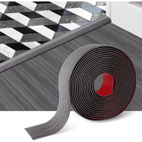 Floor Transition Strip Floor Cover Strips Self Adhesive Flooring Transitions Laminate Floor Strip 2" Wide Vinyl Floor Flat Divider Strip Elegant Wood Grain Design (5cm, 6.56Ft, Gray)
