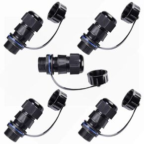 10PCS Panel Mounting RJ45 Waterproof Connector Cat5/5e/6 Ethernet LAN Cable Coupler with Waterproof/Dust Cap Cover for Outdoor Network
