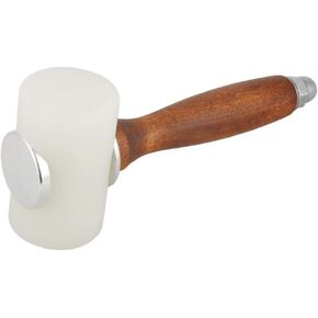 Leathercraft Wooden Handle Nylon Hammer - Wood Leather Carving Hammer Mallet for DIY Stamping Sew Leather Cowhide Tool