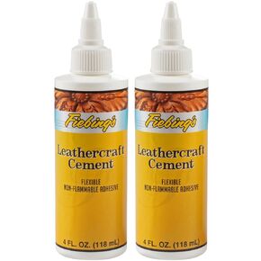 Fiebing's Leathercraft Cement - Leather Glue (4oz) - Quick Drying, High Strength, Flexible Adhesive w/Permanent Bonding for Craft or Repair for Leather Jackets, Shoes, Wallets, Furniture - Non-Toxic