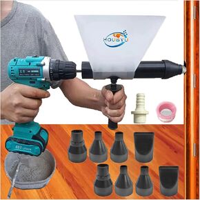 Electric Mortar Grout Gun Portable Pointing Grouting Caulking Sprayer with 5 Nozzles (Without Electric Drill)