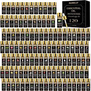 Essential Oils Set -120 Pcs Aromatherapy Essential Oil Kit for Diffuser, Humidifier, Massage, Skin Care, Candle Making - Fruity, Floral, Bakery, Mens, Woody & Herbal Scents Oil Set