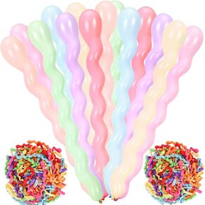 100 Pcs Spiral Balloons 40 Inches Latex Twisted Long Balloon Colorful Twisting Balloons for Playing, Wedding Parties, Birthday Parties, Theme Parties, Festival Parties and Various Other Parties