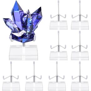 Hapivida Adjustable Metal Arm Display Stand Easel, 8Pcs Rock Display Stand Clear Acrylic Display Stand Holder with Acrylic Base for Gemstones Crystal Mineral Agate Plates 2.3 x 2.3 x 4.3 Inches
