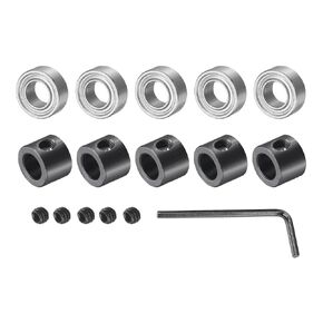 Bearings Accessory Kit - [ 1/4" I.D. 1/2" OD ] Ball Bearings & Drill Depth Stop Collars Ring Positioner with Hex Wrench for 1/4" Shank Route Bit