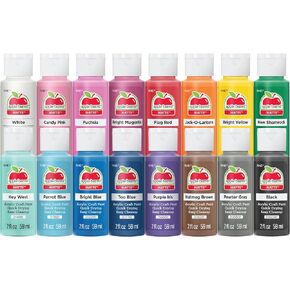 Apple Barrel PROMOABI Acrylic Paint Set, 2 Fl Oz (Pack of 18), Assorted Matte Colors, 18 Count