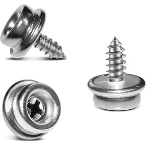 YeeBeny Stainless Steel Screws Marine Grade Boat Canvas Snaps 3/8"Socket with Stainless Steel 5/8"Screw, Snaps for Boat Cover, Snap Screw Stud, Made of high-Quality Materials(24pcs)