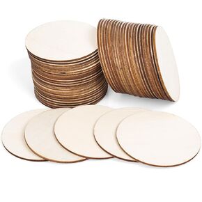 Unfinished Natural Wood Slices 30Pcs 2.4-2.8 Inch Round Wood Discs for Crafts Wood Christmas Ornaments,Wedding Centerpieces Paintings DIY Crafts Disc Coasters
