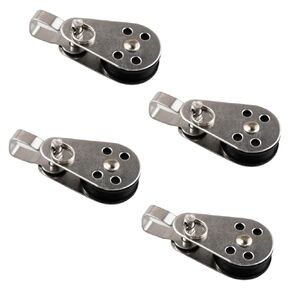 4 PCS Stainless Steel Nylon Marine Pulley, Pulley Blocks Rope Runner Kayak Boat Parts, Universal Kayak Boat Parts Accessories