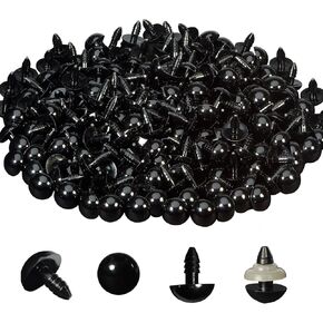 Zhbrchz 160pcs 14mm Black Plastic Safety Eyes Crafts Safety Eyes with Washers for Amigurumi Crochet Bears Stuffed Animals Doll Making