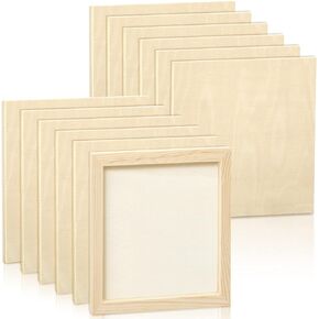 48 Pcs 6 x 6 Inch Pine Wood Panel Boards Unfinished Square Wood Panels Painting Panel Boards for Crafts Paint DIY Drawing Pouring Art Projects