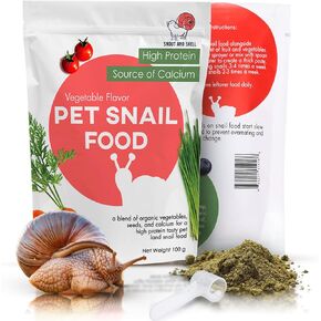 Snout & Shell Vegetable Flavored Pet Land Snail Food - Tasty High-Protein, Calcium Blend for Snails, Easy Addition to Your Garden Snails Terrarium or Snail Habitat in Kuwait