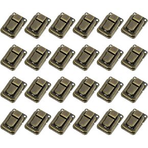 PATIKIL Toggle Catch Lock 1.4" x 0.9", 24 Pack Metal Buckle Hasp Lock Latch Clasp for Jewelry Box Wooden Case Decoration, Silver