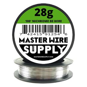 Nichrome 80-100' - 28 Gauge Wire - 100ft - 0.32mm - 0.013in - Made in USA - Master Wire Supply