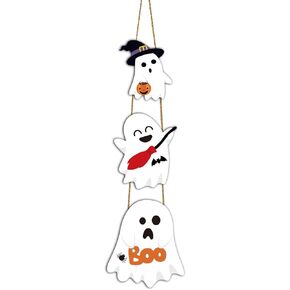 Halloween Door Decorations Cute Halloween Ghost Wall Decor Halloween Door Sign Boo Sign Wooden Halloween Door Wreath Hanging Decor for Front Door Porch Wall Party Halloween Indoor Home Decor