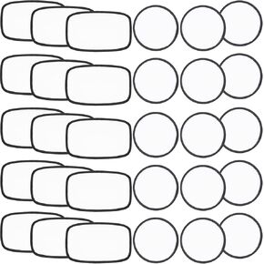 30 PCs Large Sublimation Patches - Iron On Blank Patches for DIY Hats Caps Backpack Uniforms Crafts - Rounded Rectangle and Round Style