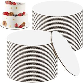 Dandat 150 Pcs Cardboard Cake Boards Bulk Round White Cake Circles Study Base for Cake Pizza Desserts for Wedding, Baking, Cake Decorating Supplies(8 Inch)