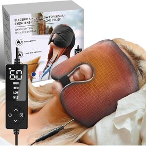 Electric Sinus Pillow for Sinus, Dry Eyes, Tension Headaches Relief with 3 Heat & 5 Timer Settings, Moist Heat Ex-Large Warm Compress Face Heating Pad for Sleep Aid and Pressure Relief