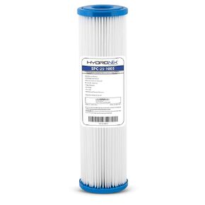 Hydronix SPC-25-1005 Universal Whole House Sediment Pleated Water Filter, Washable and Reusable, 2.5" x 10" - 5 Micron