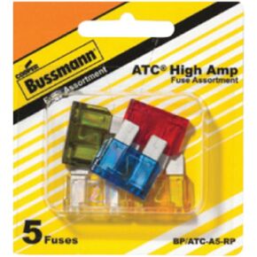 Bussmann AK-6 ATC Blade Type Fuse Assortment contains 5, 10, 15, 20, 25 & 30 Amp Fuses 32Vdc UL Recognized, 6-Pack
