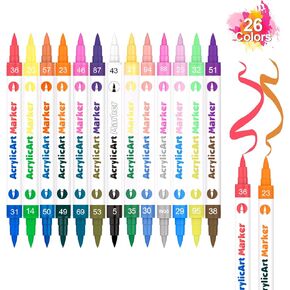Banral 60 Colors Acrylic Paint Pens Markers, Medium Tip Paint Markers for Coloring, Drawing, Rock Painting, Stone, Wood, Calligraphy, Brush Lettering, Canvas, Ceramic, Metal, Glass, DIY Crafts