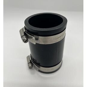 Flexible PVC Coupling With Stainless Steel Clamps 1-1/2", Black