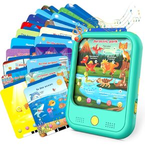 Qiaojoy Kids Learning Tablet Educational Learning Pad for Toddlers 2-5 to Learn Alphabets, Numbers, Foods, Time, Music, Vehicles,Jurassic Park, Tablet Toy for Toddlers Ages 2 3 4 5 6 Years Old in Kuwait