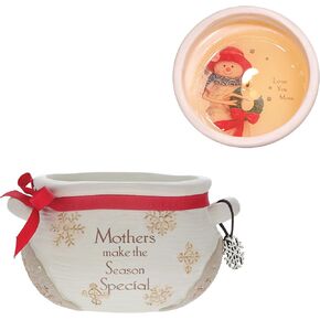 Pavilion Gift Company - Mothers - 9 Ounce Surprise Hidden Message Natural Soy Wax Candle, Winter Snow Scented, Holiday Candle, Christmas Gifts for Women, 1 Count (Pack of 1), 5" x 2.75"