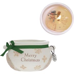 Pavilion Gift Company - Merry Christmas - 9 Ounce Surprise Hidden Message Natural Soy Wax Candle, Winter Snow Scented, Holiday Candle, Christmas Gifts for Women, 1 Count (Pack of 1), 5" x 2.75"