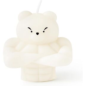 Muscle Bear Scented Candle Gift Cool Shaped Aesthetic Candles Pine Fragrance Natural Soy Wax Aromatherapy Handmade Candle Table Art Decorative Sculpture for Modern Home Bedroom Bathroom Room