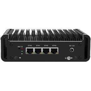 Kikusenko Firewall Micro Appliance، جهاز كمبيوتر صغير Celeron J4125 رباعي النواة، 4 منافذ lntel i226-V 2.5G NIC، يدعم AES-NI Barebone Soft Router VPN، Dual DDR4(2400MHZ)، بدون ذاكرة وصول عشوائي ولا SSD