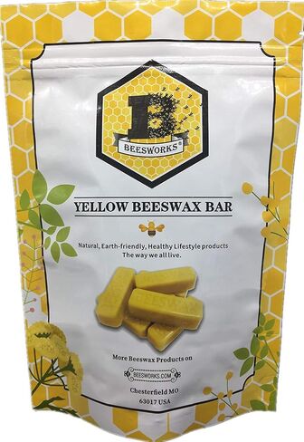 Beesworks® (6) 1oz White Beeswax Bars - Package of (6) 1oz Bars (6oz) - Cosmetic Grade. in Saudi Arabia