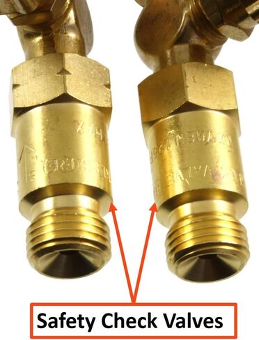 SÜA - Medium Duty Oxy-Fuel Torch with Check Valves, Cutting, Heating and Welding Tips (Acetylene) - Compatible with Victor in Saudi Arabia