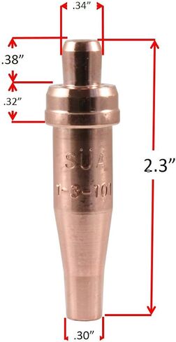 SÜA - Medium Duty Oxy-Fuel Torch with Check Valves, Cutting, Heating and Welding Tips (Acetylene) - Compatible with Victor in Saudi Arabia