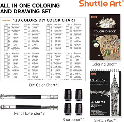 80 Colored Pencils, Shuttle Art Soft Core Coloring Pencils with Coloring Book, Sketch Pad and Sharpener, Premium Color Pencils for Adult Coloring, Sketching and Drawing, Art Supplies for Kids & Adults in Kuwait