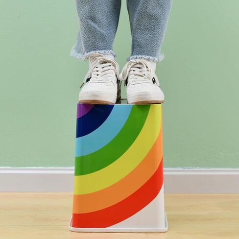 سلة مهملات Cabilock Rainbow Can-Cloud سلة نفايات بلاستيكية لطيفة، 9.6 بوصة × 9.6 بوصة × 15.7 بوصة، سلة مهملات علوية متأرجحة داخلية مع غطاء، للمنزل والمكتب والمدرسة والرعاية النهارية، لون عشوائي in Saudi Arabia