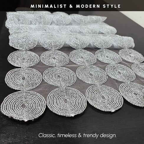 Elegant Comfort Embroidery Misho Runner-Dresser Scarf for Home Room Crochet Tabletop, Kitchen Dining Table Decoration for Indoor and Outdoor, 16 X 54 Inch, Gray in Kuwait
