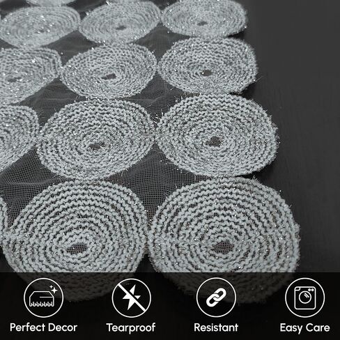 Elegant Comfort Embroidery Misho Runner-Dresser Scarf for Home Room Crochet Tabletop, Kitchen Dining Table Decoration for Indoor and Outdoor, 16 X 54 Inch, Gray in Kuwait