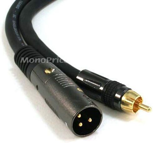 Monoprice 104779 15-Feet Premier Series XLR Male to RCA Male 16AWG Cable in Kuwait