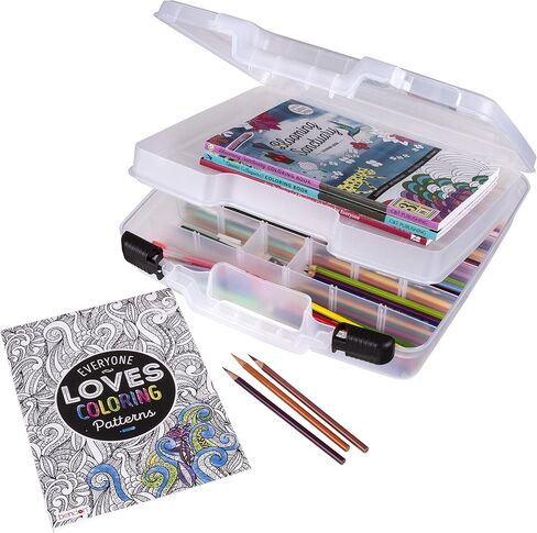 ارت بين شنطة حمل بقاعدة عميقة من كويك فيو 6960AB، صندوق تخزين محمول للفنون والحرف اليدوية، 14.5 انش × 15 انش، شفاف in Kuwait