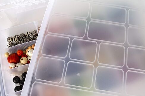 ارت بين شنطة حمل بقاعدة عميقة من كويك فيو 6960AB، صندوق تخزين محمول للفنون والحرف اليدوية، 14.5 انش × 15 انش، شفاف in Kuwait