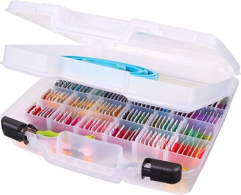 ارت بين شنطة حمل بقاعدة عميقة من كويك فيو 6960AB، صندوق تخزين محمول للفنون والحرف اليدوية، 14.5 انش × 15 انش، شفاف in Kuwait