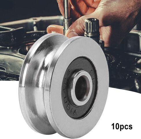V Groove Ball Bearing, 10pcs V1804 Track Roller Bearing Guide Rail Bearing, 4mm ID, 18mm OD, for Motor, Toys, Model, Instrument and Meter, Communication Equipment in Saudi Arabia